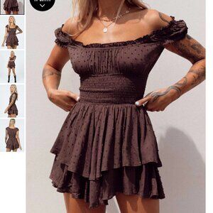 Princess Polly Love Galore Romper, Brown (NWT!!)